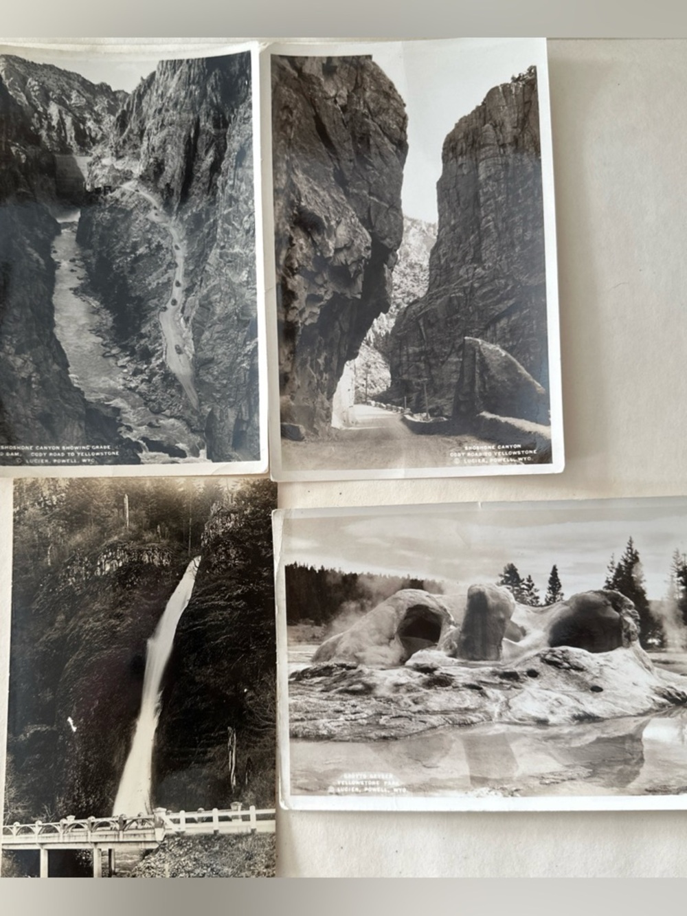 VINTAGE YELLOWSTONE PARK Photos COLUMBIA RIVER PC LOT of 4 a6